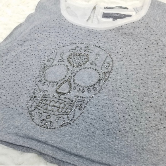 ⭐️3/$15⭐️ Silvian Heach Beaded Skull Crop Top - Picture 5 of 8